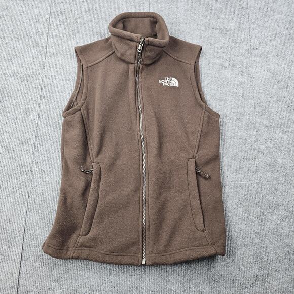 The North Face Vest Womens Small Brown Fleece Full Zip Minimal Outdoor Layering - Picture 1 of 6